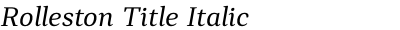 Rolleston Title Italic